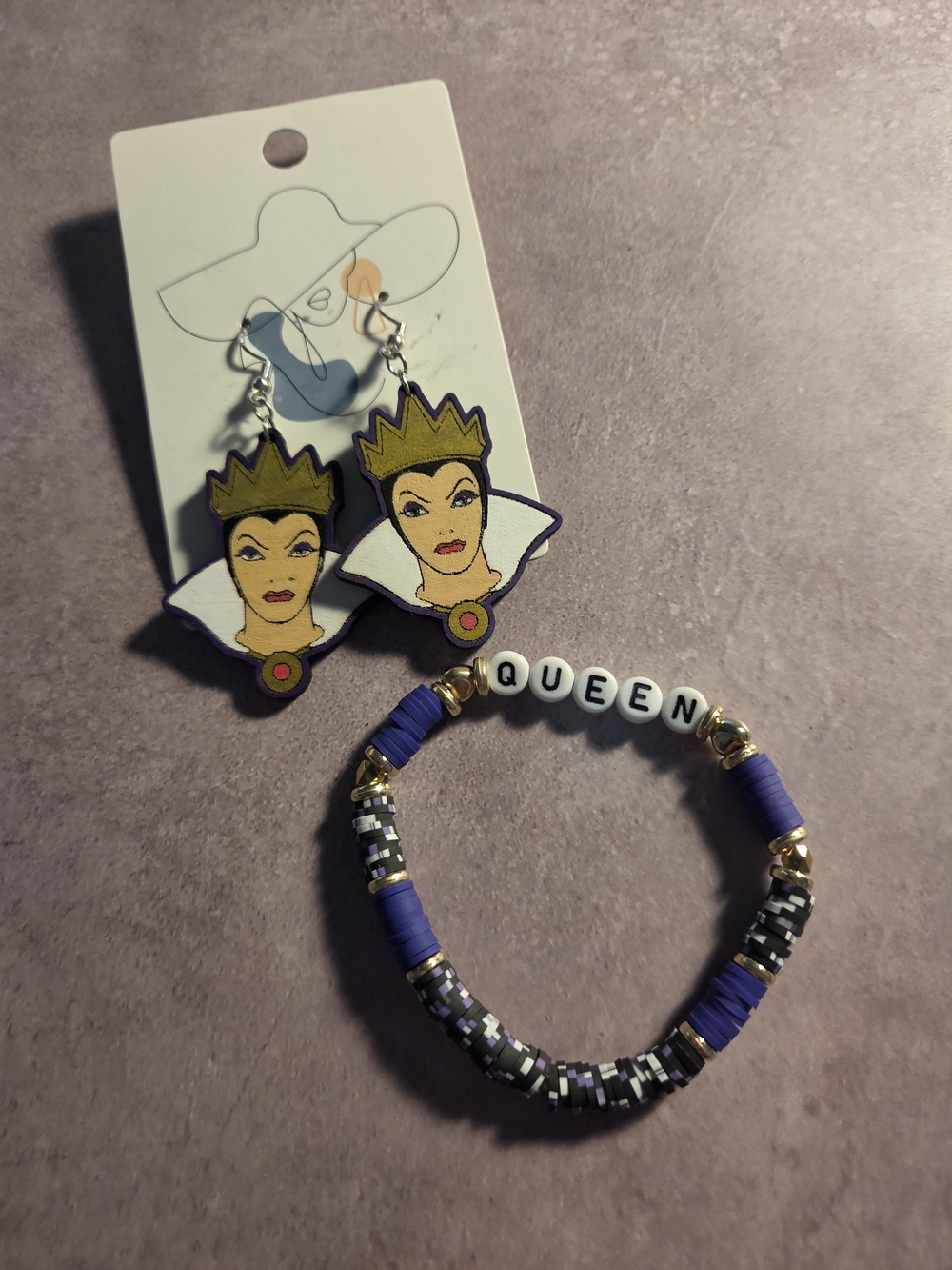 Evil Queen Earrings & Bracelet Set